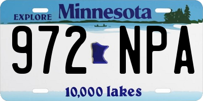 MN license plate 972NPA