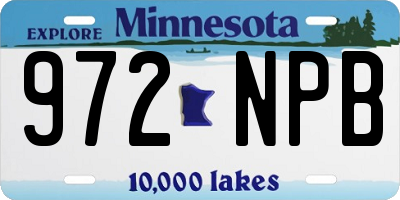 MN license plate 972NPB
