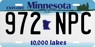 MN license plate 972NPC