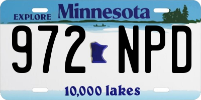 MN license plate 972NPD