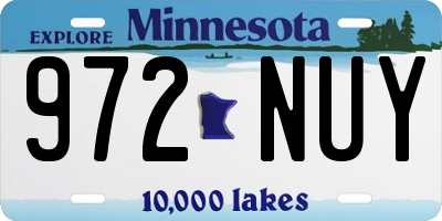 MN license plate 972NUY