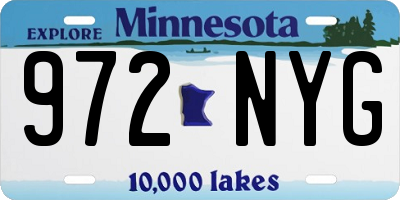 MN license plate 972NYG