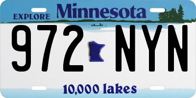 MN license plate 972NYN