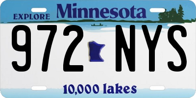 MN license plate 972NYS
