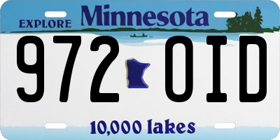 MN license plate 972OID