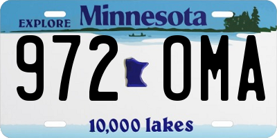 MN license plate 972OMA