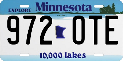 MN license plate 972OTE