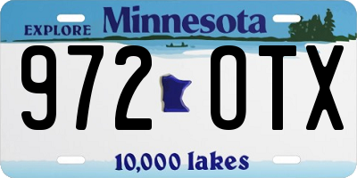 MN license plate 972OTX