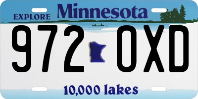 MN license plate 972OXD