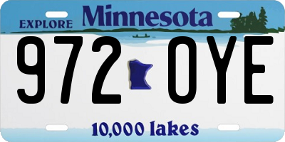 MN license plate 972OYE