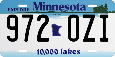 MN license plate 972OZI