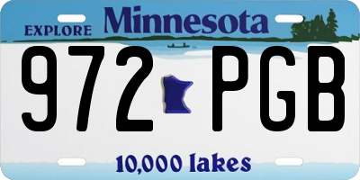 MN license plate 972PGB
