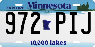 MN license plate 972PIJ