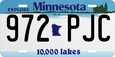 MN license plate 972PJC