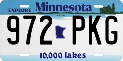 MN license plate 972PKG