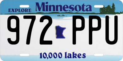 MN license plate 972PPU