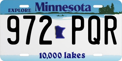 MN license plate 972PQR