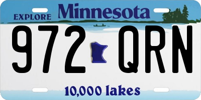 MN license plate 972QRN