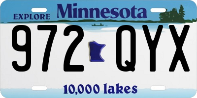 MN license plate 972QYX