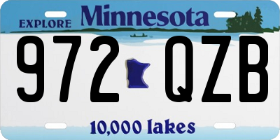 MN license plate 972QZB