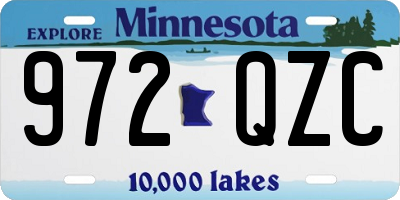 MN license plate 972QZC