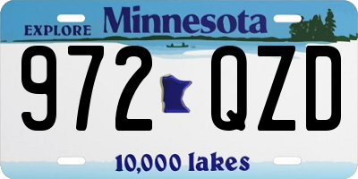 MN license plate 972QZD