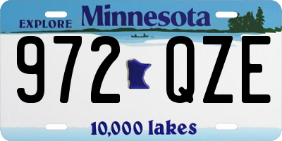 MN license plate 972QZE
