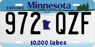 MN license plate 972QZF