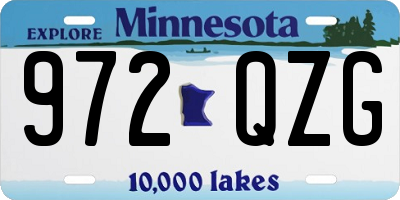 MN license plate 972QZG