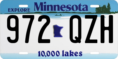 MN license plate 972QZH