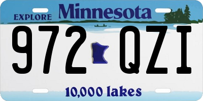 MN license plate 972QZI