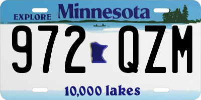 MN license plate 972QZM