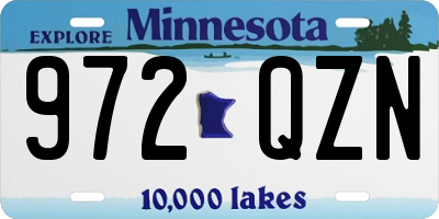 MN license plate 972QZN