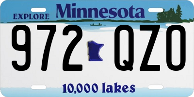 MN license plate 972QZO