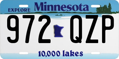 MN license plate 972QZP