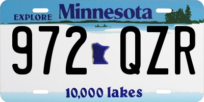 MN license plate 972QZR
