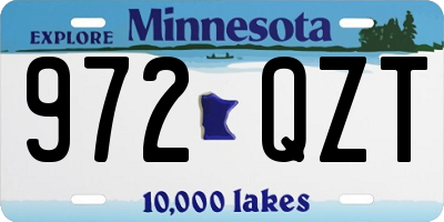 MN license plate 972QZT