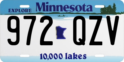 MN license plate 972QZV