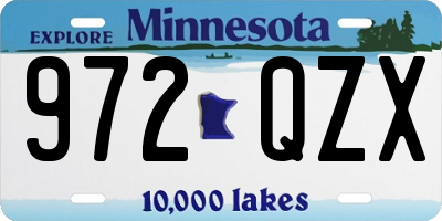 MN license plate 972QZX
