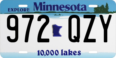 MN license plate 972QZY
