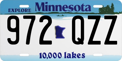 MN license plate 972QZZ