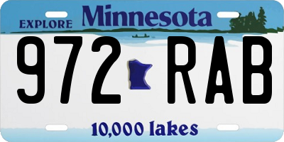MN license plate 972RAB