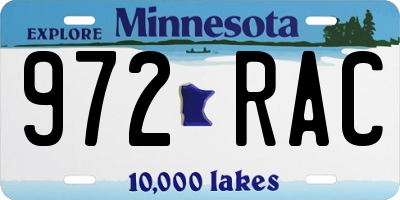MN license plate 972RAC