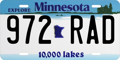 MN license plate 972RAD