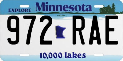 MN license plate 972RAE