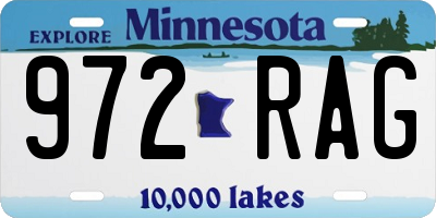 MN license plate 972RAG