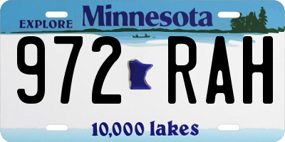 MN license plate 972RAH