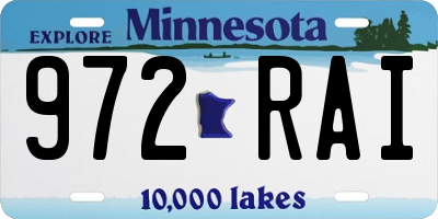 MN license plate 972RAI