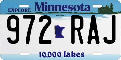 MN license plate 972RAJ