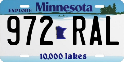 MN license plate 972RAL